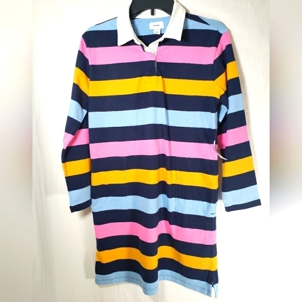 NWT Gap Girl's Multicolored Polo Shirt Dress Sz 16